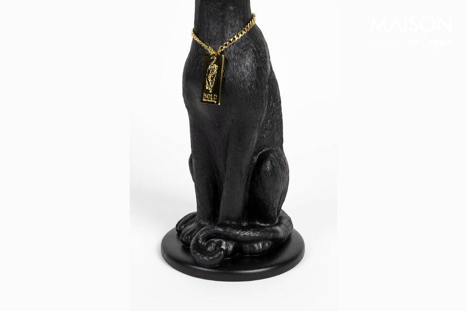 Panther black resin candleholder - 7