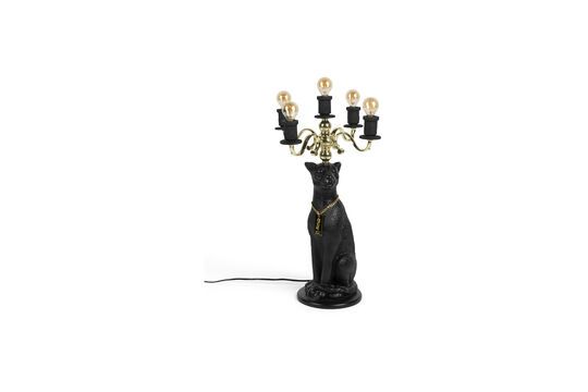 Panther black resin floor lamp Clipped