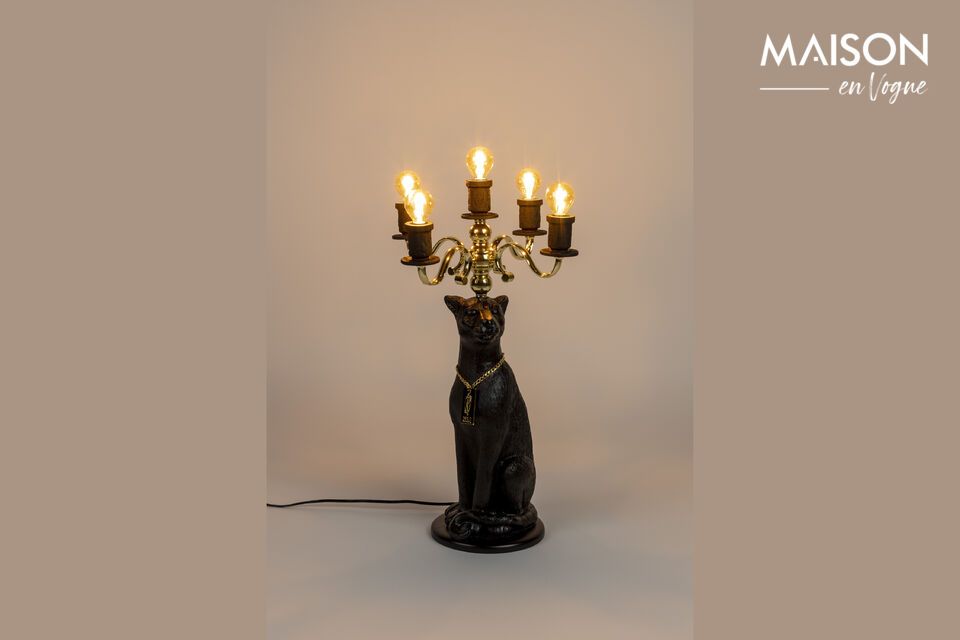 The Panther floor lamp in black resin