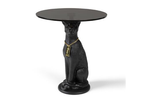 Panther black resin side table Clipped