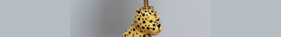 Material Details Panther table lamp in yellow stoneware