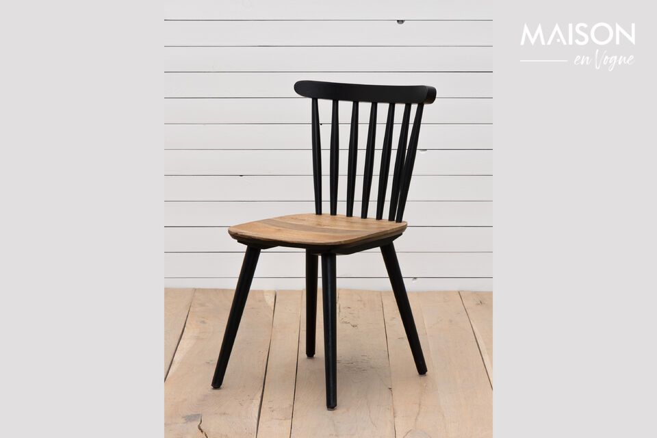 Paulin black wooden chair Chehoma