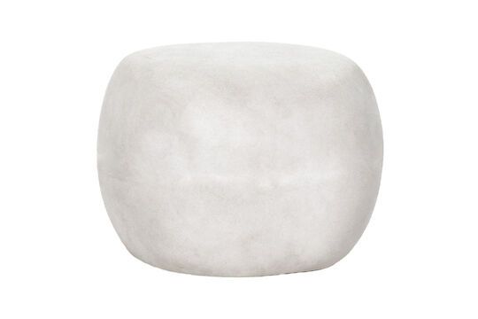 Pebble small outdoor stool in white clay Clipped