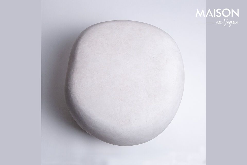 Pebble small outdoor stool in white clay Pomax