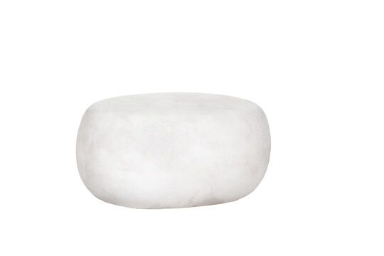 Pebble white clay outdoor stool Clipped