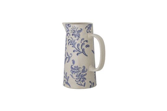 Petunia blue stoneware pitcher Clipped