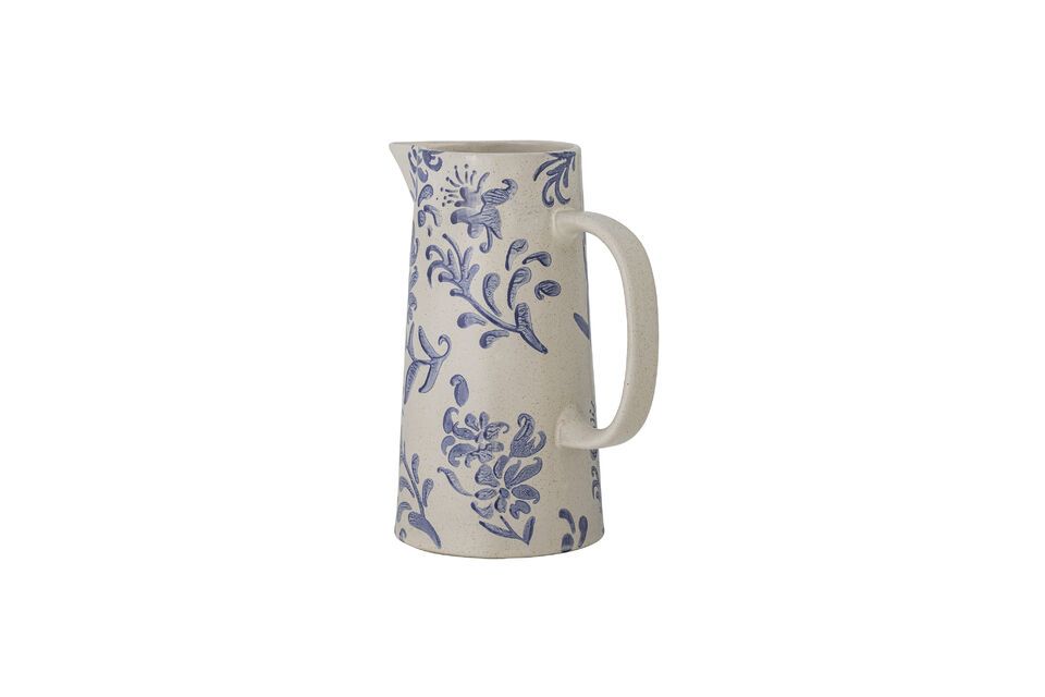 Petunia blue stoneware pitcher Bloomingville