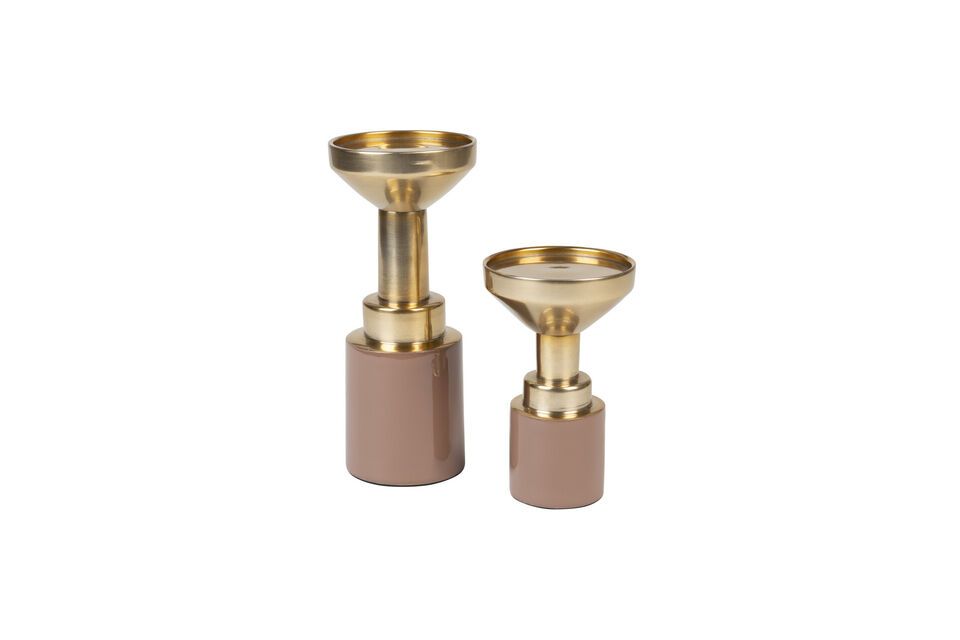 Pink aluminium candle holder Glam - 3