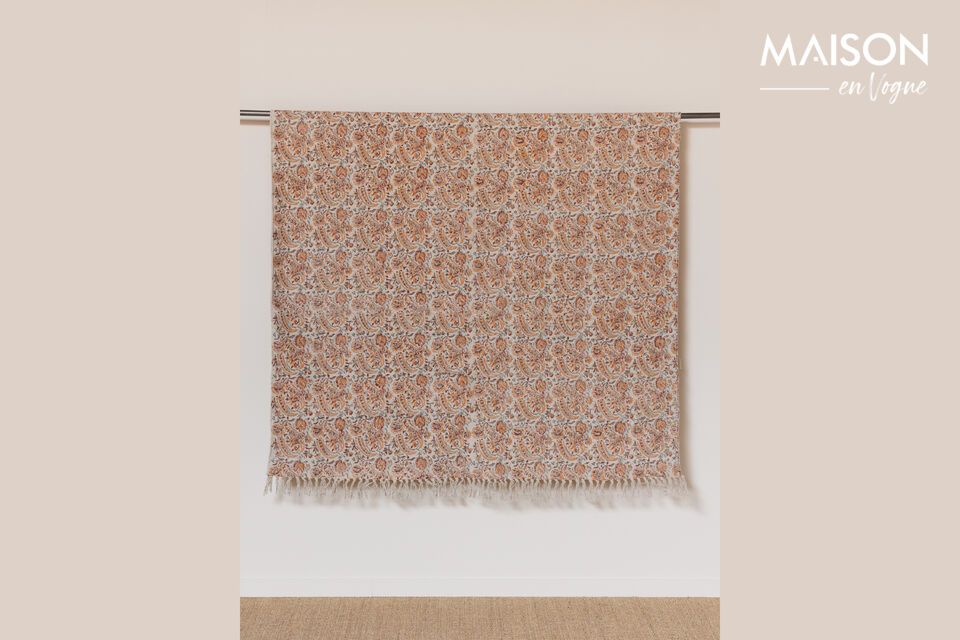 Lightweight, easy-care pink cotton rug.