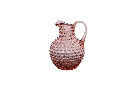 Pink glass decanter Diamant Clipped