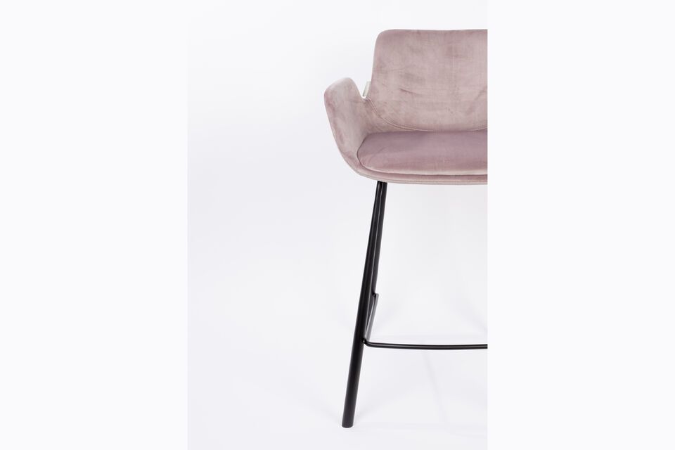 Pink velvet counter chair Brit - 9