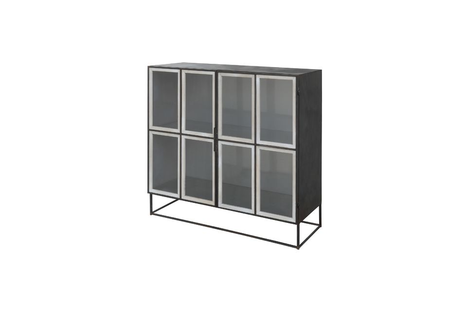 Piobetta Black Metal Cabinet A Sturdy Glass Cabinet With Maison En Vogue