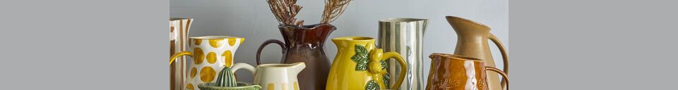 Material Details Pitcher in Limone yellow stoneware