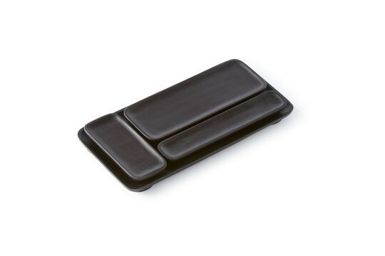 Planki black acacia wood tray Clipped