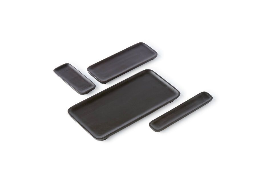 Discover refinement and sturdiness with our new Black Acacia Wood Tray