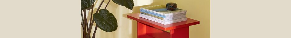 Material Details Play red ash wood side table