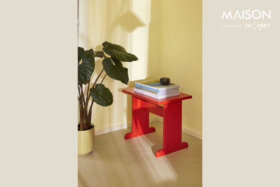 Inspire a touch of nostalgia with the Play side table in red ash wood