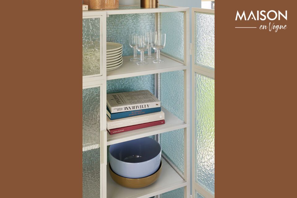 Discover Plex, a glass and steel showcase that transforms storage into an artistic display