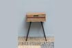 Miniature Pocket 1-drawer brown teak bedside table 4