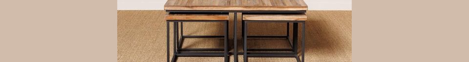 Material Details Pocket brown teak coffee table