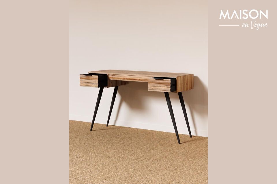 Discover the timeless charm and exceptional functionality of the Pocket brown teak desk