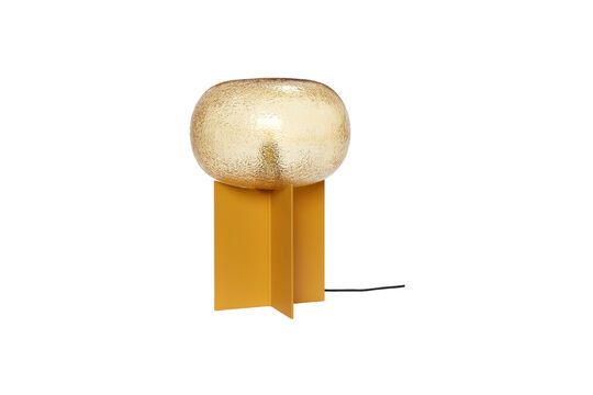 Podium table lamp in amber glass Clipped