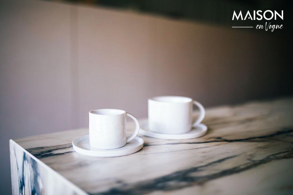 The bright white of the porcelain adds a touch of purity to your table