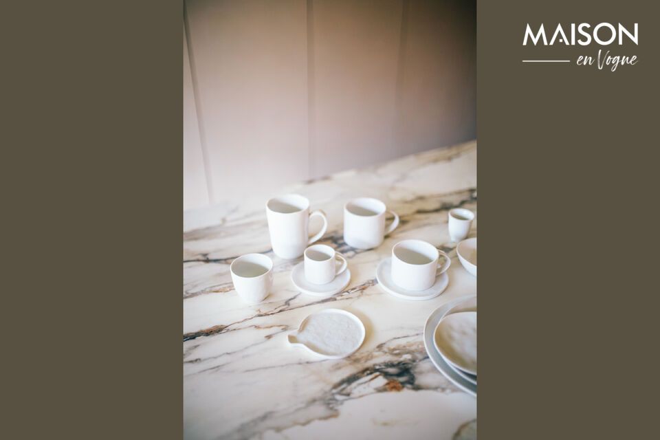 Enhance your table with the simple elegance of these white porcelain cups.