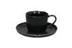 Miniature Porcelino black stoneware cup and saucer D16 1