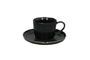 Miniature Porcelino black stoneware cup and saucer D16 Clipped