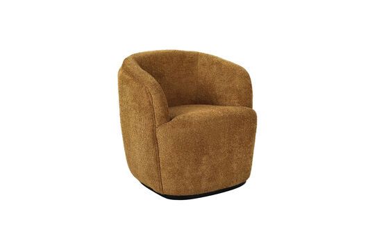 Porterville armchair in camel bouclé fabric Clipped