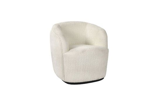 Porterville white bouclé fabric armchair Clipped