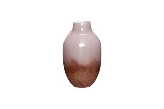 Posy pink and brown glass vase Clipped