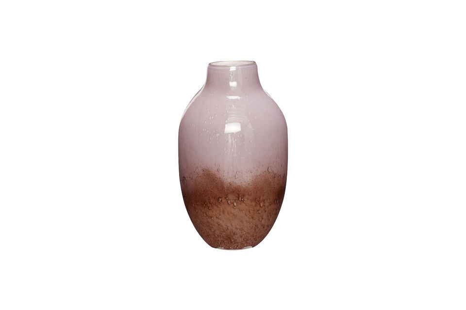 Express your style with the Posy vase, a glass creation that harmoniously blends brown and pink