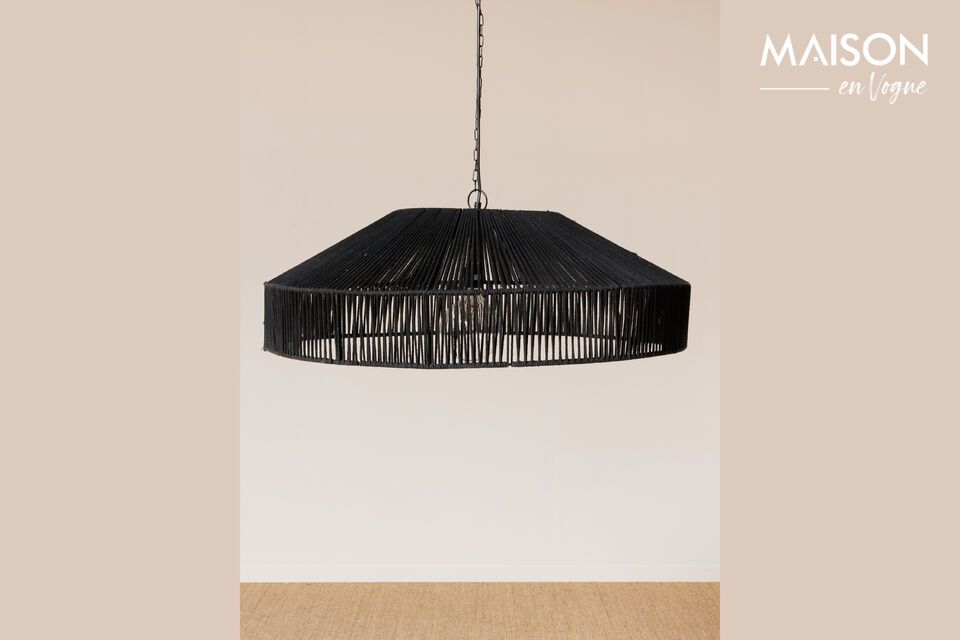 Black jute suspension, natural elegance simplified.