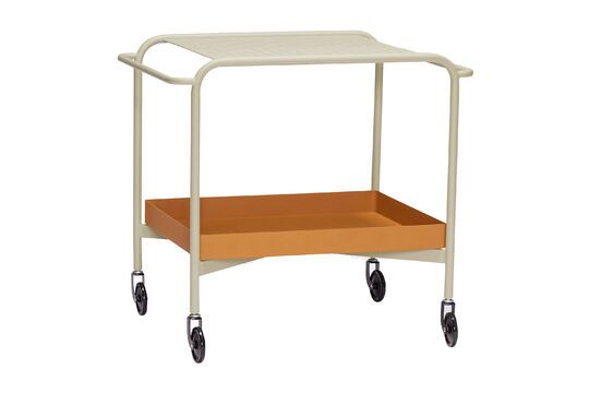 Push brown metal cart Clipped