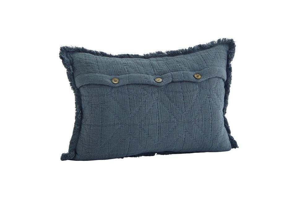 Sober elegance from our Quilt blue cotton cushion cover, made from soft, quilted cotton