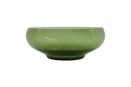 Rain green glass bowl Clipped