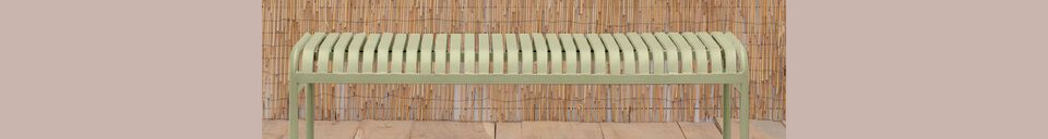 Material Details Raki green metal bench