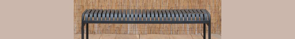 Material Details Raki grey metal bench