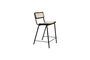 Miniature Rattan and black metal counter chair Jort Clipped