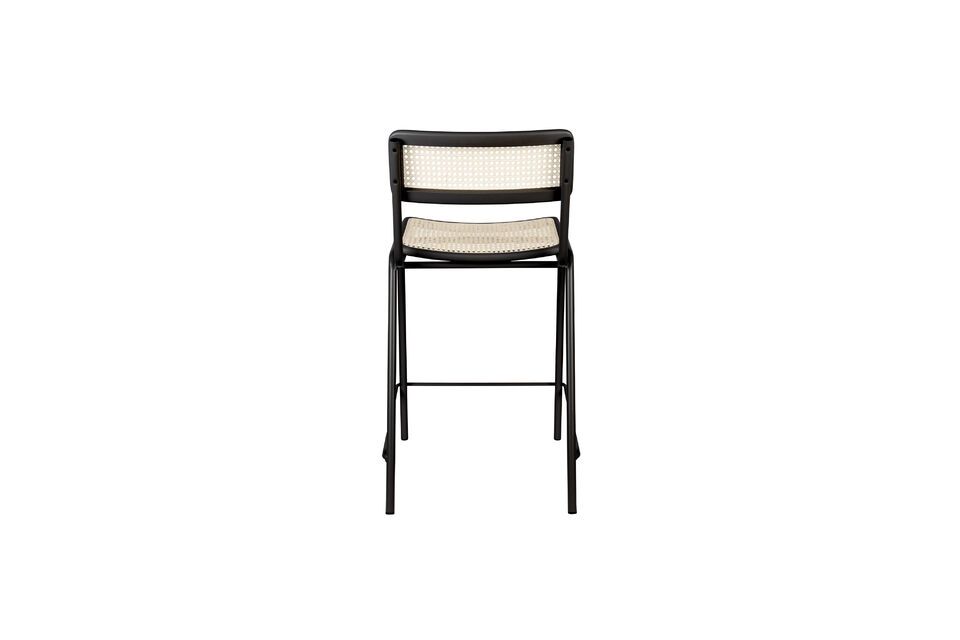 Rattan and black metal counter chair Jort - 4