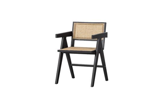 Rattan and black wood chair Gunn