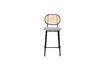 Miniature Rattan and grey fabric counter chair Spike 6