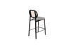 Miniature Rattan and grey fabric counter chair Spike 8