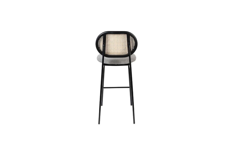 Rattan and grey fabric counter chair Spike - 7