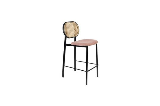 Rattan and pink fabric counter chair Spike