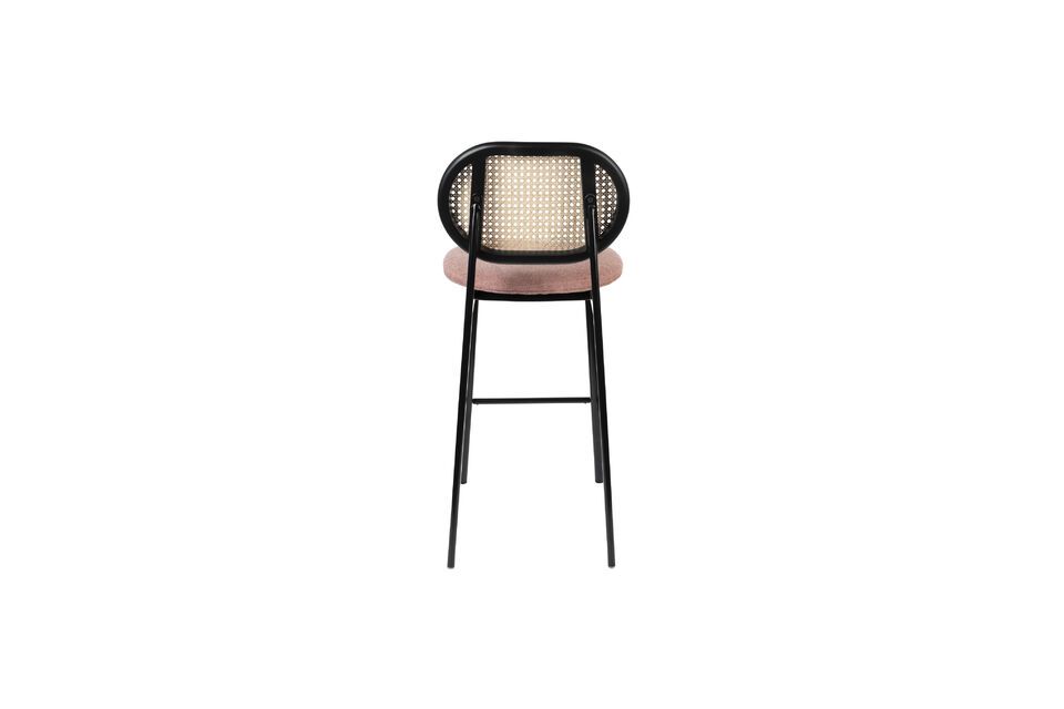 Rattan and pink fabric counter chair Spike - 6