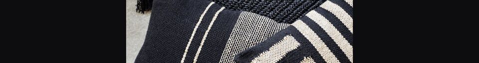 Material Details Ratton black cotton and raffia cushion cover