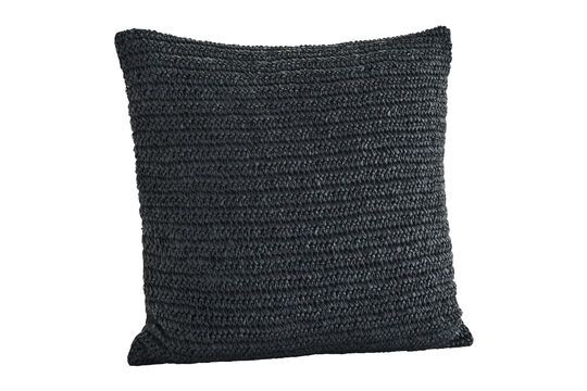 Ratton black cotton and raffia cushion cover Clipped